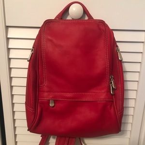 LeDonne Red Leather Backpack